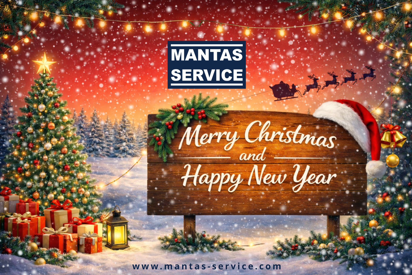 Christmas Wishes by Mantas Service! Merry Christmas and Happy New Year 2026 ! MANTAS SERVICE - EXPORT OF PARTS